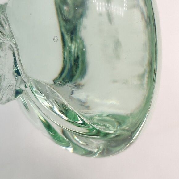 Vintage Striped Glass Dolphin Hand Blown Blue White Art Glass Sculpture 7" Rare - Picture 13 of 13